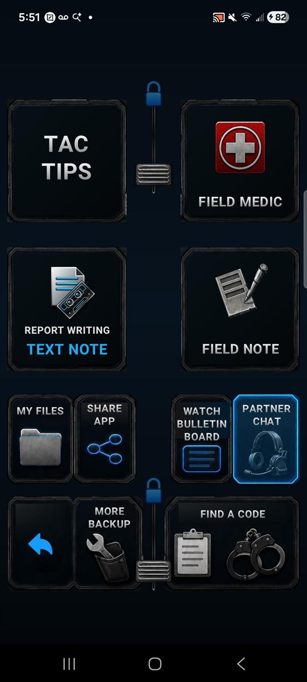 Badge Backup field workflow home screen with Field Medic